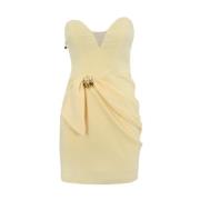 Gele Crêpe Mini Jurk met Strik Elisabetta Franchi , Yellow , Dames