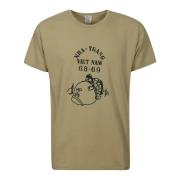 Groen Katoenen T-shirt met Voorkant Print Wild Donkey , Brown , Heren