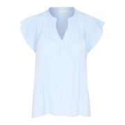 Casual Top met V-Hals Windsurfer Stijl InWear , Blue , Dames