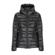 Zwarte Gewatteerde Donsjas met Capuchon Canada Goose , Black , Dames