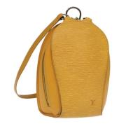 Pre-owned Leather backpacks Louis Vuitton Vintage , Yellow , Dames