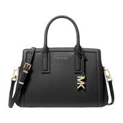 Gestructureerde lederen schoudertas Michael Kors , Black , Dames