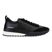 Heren Leren Veterschoenen Dsquared2 , Black , Heren