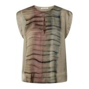 Tie-Dye Rosalyn Top Grijs Combo Rabens Saloner , Multicolor , Dames