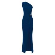 Elegante Avond Jersey Jurk Elisabetta Franchi , Blue , Dames