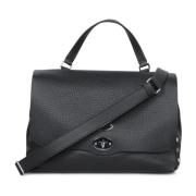 Verstelbare leren tas voor stedelijke elegantie Zanellato , Black , Da...