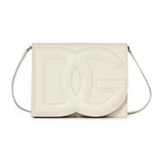 Witte Schoudertas met Logo Dolce & Gabbana , White , Dames