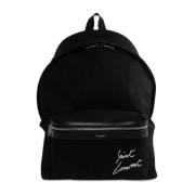 Zwarte rugzak met dubbele ritssluiting Saint Laurent , Black , Heren