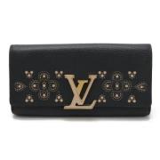 Pre-owned Leather wallets Louis Vuitton Vintage , Black , Dames