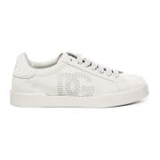 Witte Sneakers met DG Logo Hiel Dolce & Gabbana , White , Heren