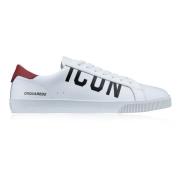 Leren Vetersneakers Icon Brand Dsquared2 , White , Heren