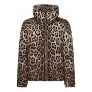 Luipaardprint Lichtgewicht Bruine Jas Dolce & Gabbana , Brown , Dames