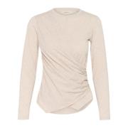 Elegante Gedrapeerde Blouse Ginger Root Melange InWear , Beige , Dames