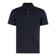 Katoenen Polo Shirt met Voorzak Ermenegildo Zegna , Blue , Heren