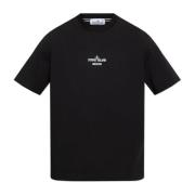 T-shirt met logo Stone Island , Black , Heren