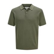 Premium Gebreide Polo in Tea Leaf Jack & Jones , Green , Heren