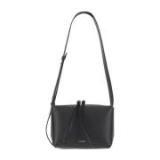 Leren Crossbody Tas met Dubbele Rits Jil Sander , Black , Dames