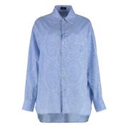 Paisley Katoenen Overshirt Etro , Blue , Dames