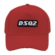 Geborduurd Logo Baseball Cap Fibbia Dsquared2 , Red , Unisex