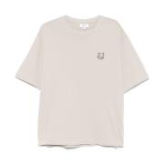 Beige T-shirt met handtekening vos motief Maison Kitsuné , Beige , Her...