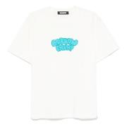 Witte Crew Neck T-shirt Print Italië Barrow , White , Heren