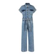 Denim Jumpsuit met Moderne Details Lollys Laundry , Blue , Dames