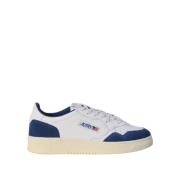 Witte Blauwe Leren Sneakers Autry , Blue , Heren