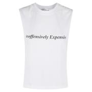 Stijlvolle Tanktop met Slogan Print Victoria Beckham , White , Dames