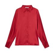 Zijde Satijnen Blouse Maliparmi , Red , Dames