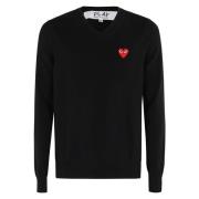 Rode Hart Trui Comme des Garçons Play , Black , Heren