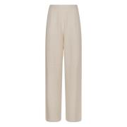 Paillet Versierde Gebreide Linnen Broek Fabiana Filippi , White , Dame...