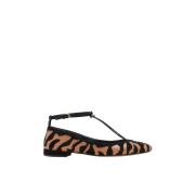 Dierenprint Ballerina Schoenen Ulla Johnson , Brown , Dames