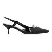 Lakleren slingback kittenhakken Pinko , Black , Dames