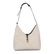 Elegante stoffen tas met leren accenten Furla , Beige , Dames