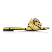 Dames Leren Instap Sandalen Versace , Multicolor , Dames