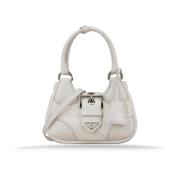 Gewatteerde leren schoudertas magnetische knoop Prada , White , Dames