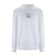 Heren Pullover Sweatshirt met Logo Print C.p. Company , White , Heren