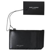 Pre-owned Leather wallets Yves Saint Laurent Vintage , Black , Heren