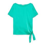 Blouse met Lenzing™ Ecovero™ Viscose met knoop Fiorella Rubino , Green...