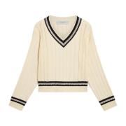 Cropped Trui met Sterrenmotief Golden Goose , Beige , Dames