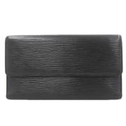 Pre-owned Leather wallets Louis Vuitton Vintage , Black , Dames