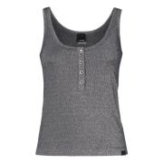 Grijze Metallic Gebreide Sweater Top Pinko , Gray , Dames