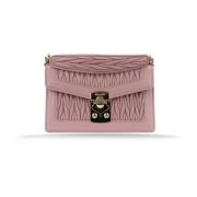 Leren Dames Schoudertas met Kliksluiting Miu Miu , Pink , Dames