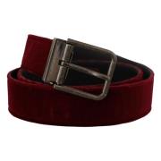 Elegante Maroon Velvet Riem Dolce & Gabbana , Red , Heren