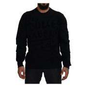 Zwarte Logo Crewneck Sweater Dolce & Gabbana , Black , Heren