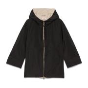 Taft parka met capuchon en rits Oltre , Black , Dames