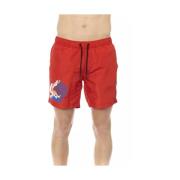 Rode Polyester Heren Zwemshorts Bikkembergs , Red , Heren