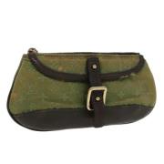 Pre-owned Canvas pouches Louis Vuitton Vintage , Green , Dames