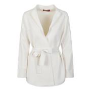 Witte Jersey Jas met Riem Max Mara Studio , White , Dames