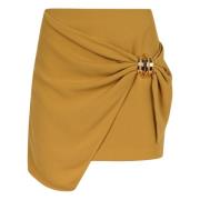 Asymmetrische Crepe Mini Rok met Goudkleurig Detail Elisabetta Franchi...